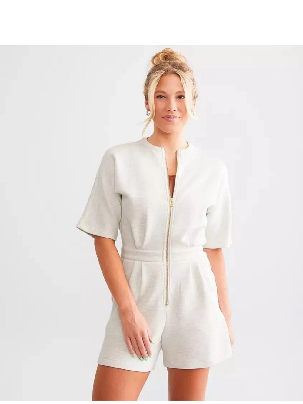 Varley DoubleSoft Orlando Playsuit Romper Womens Size XS Heather Gray VAR01757